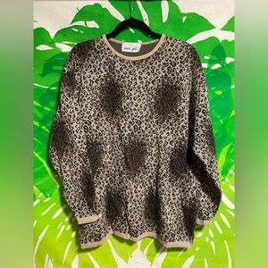 ANNI FOUI / ANNI FOLLI vintage leopard knit cashmere sweater
